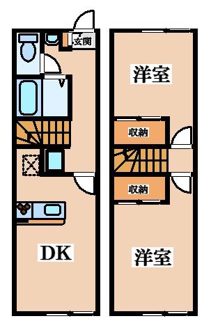 レオパレスルピナス(2DK/1階)の間取り写真