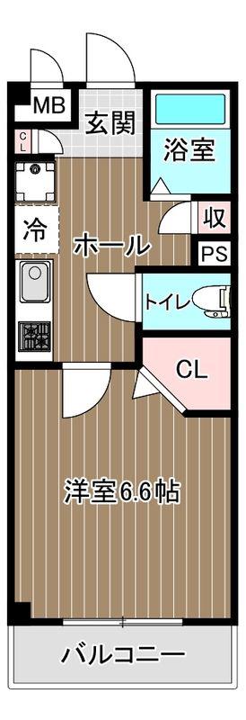 DOMO原水(1K/3階)の間取り写真