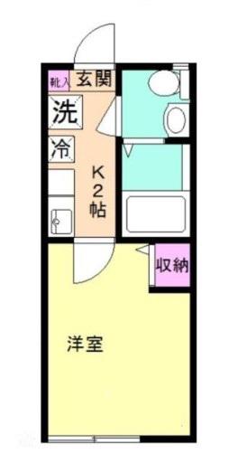 チャルテ茗荷谷(1K/2階)の間取り写真