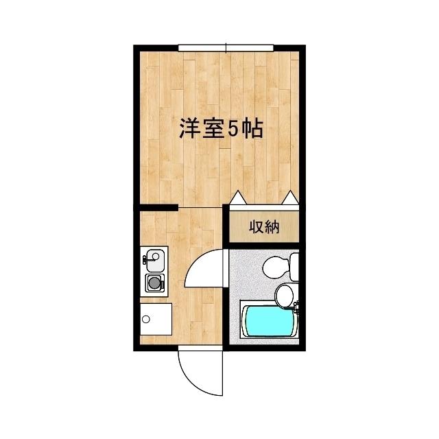 パティオAMAKUBO C棟(1K/2階)の間取り写真