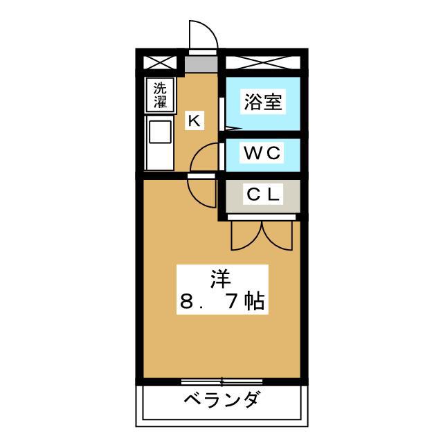 パレス欅(1K/1階)の間取り写真