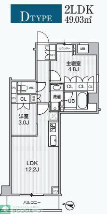 ALIVIS綾瀬(2LDK/1階)の間取り写真
