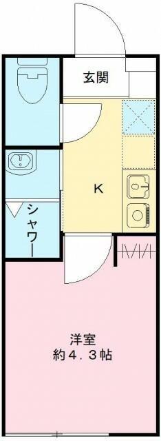 THE ROOM′S中野本町(1K/3階)の間取り写真