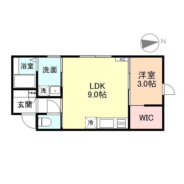 LUCE(1LDK/2階)の間取り写真