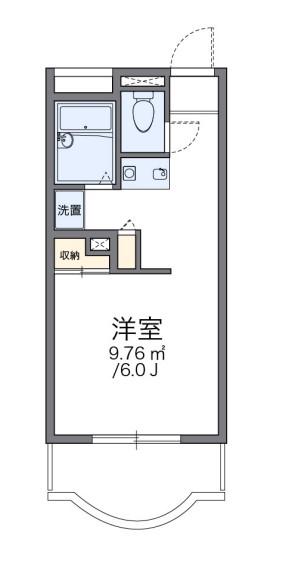 レオパレスパティオ(1K/4階)の間取り写真