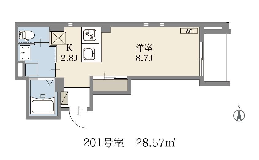 ベルア中野新橋(1K/2階)の間取り写真