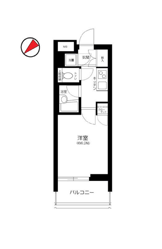 パレステュディオ芝浦シティ(1K/4階)の間取り写真