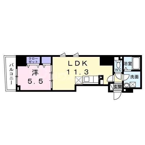 ロータス ザ・レジデンス入谷(1LDK/6階)の間取り写真