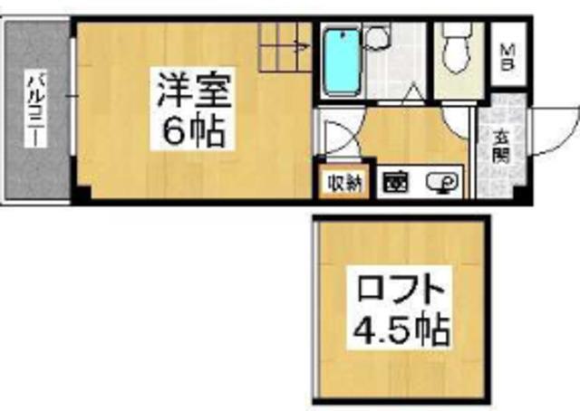マンションライツ(1K/4階)の間取り写真