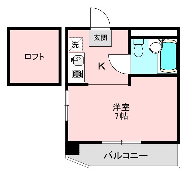 大倉山ハイツ(ワンルーム/3階)の間取り写真