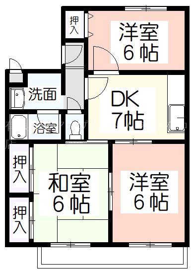 アメニティイズミ(3DK/2階)の間取り写真