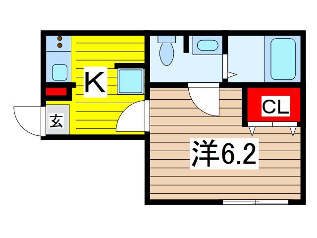 アイクル西川口(1K/1階)の間取り写真