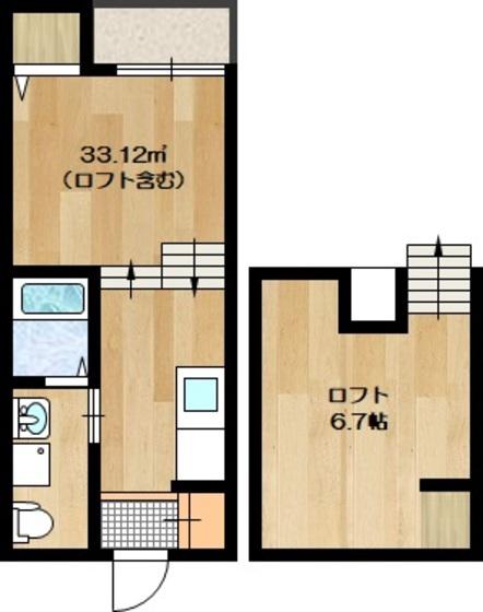 ヴィラフォンティーヌ山大前A・B(1K/1階)の間取り写真
