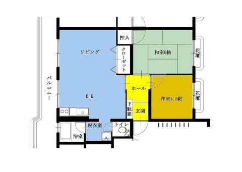 フジコーポ(2LDK/2階)の間取り写真
