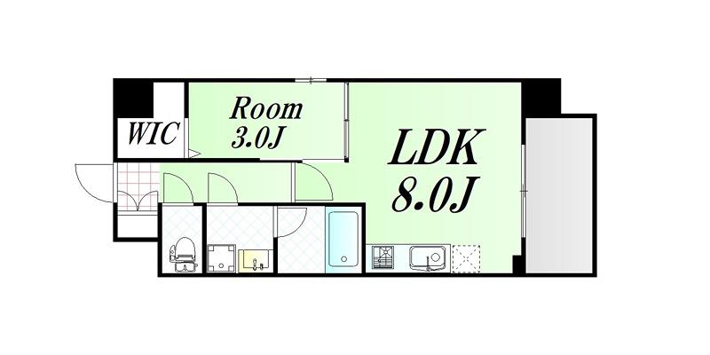 スプランディッドII(1LDK/8階)の間取り写真