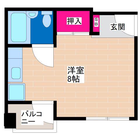 流町マンション(ワンルーム/3階)の間取り写真
