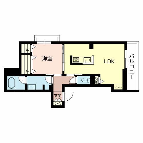 シャーメゾン 姫路W(1LDK/2階)の間取り写真