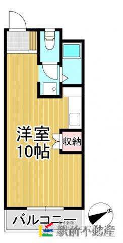 グレース櫛原(ワンルーム/3階)の間取り写真