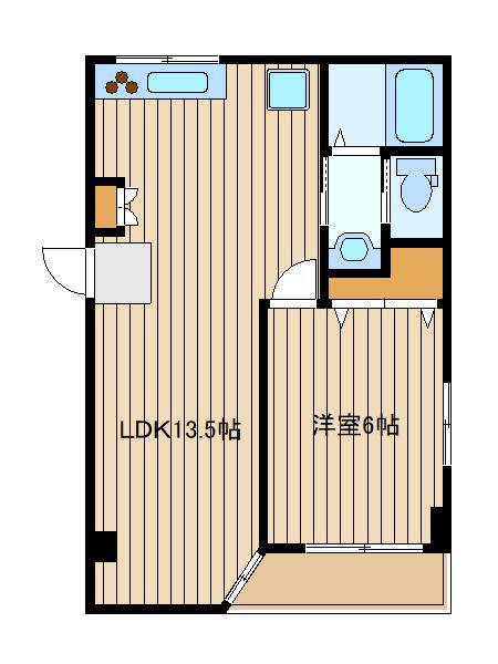 カネサカ第2関口マンション(1LDK/3階)の間取り写真