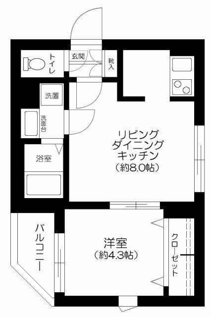 スプレンドーレ東松原(1LDK/1階)の間取り写真