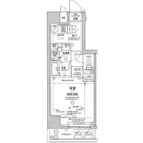 ディアレイシャス大須赤門通本町(1K/7階)の間取り写真
