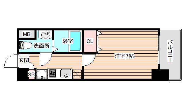 ラクラス福島野田(1K/10階)の間取り写真