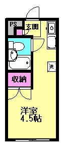 コーポプラン(1K/1階)の間取り写真