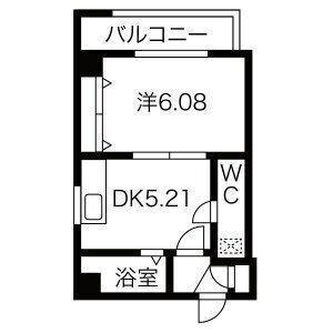 北旺館117(1DK/4階)の間取り写真