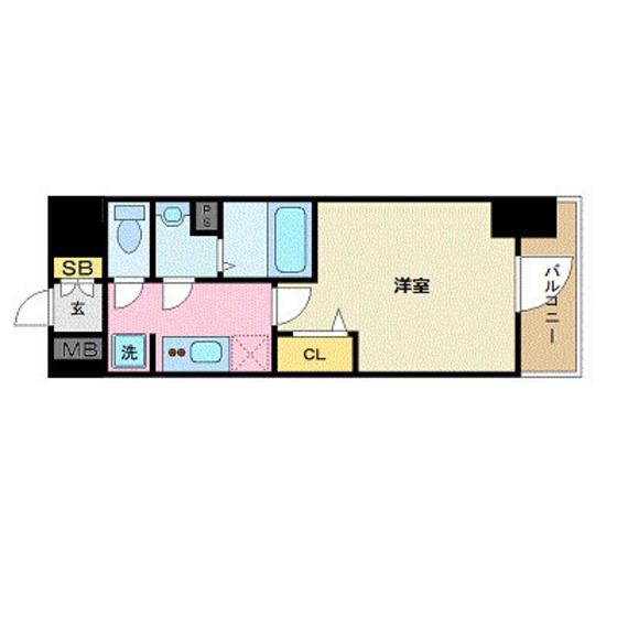 プレサンス広島中央(1K/15階)の間取り写真