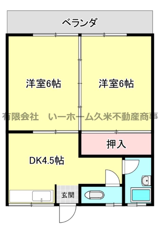 しろみハイツ(2K/2階)の間取り写真
