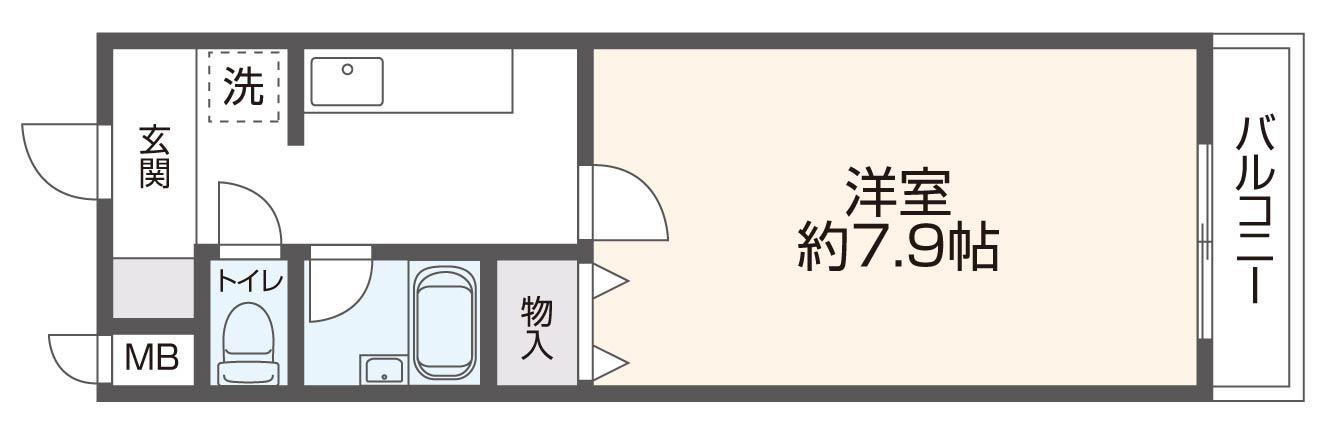 ステュディオ(1K/8階)の間取り写真