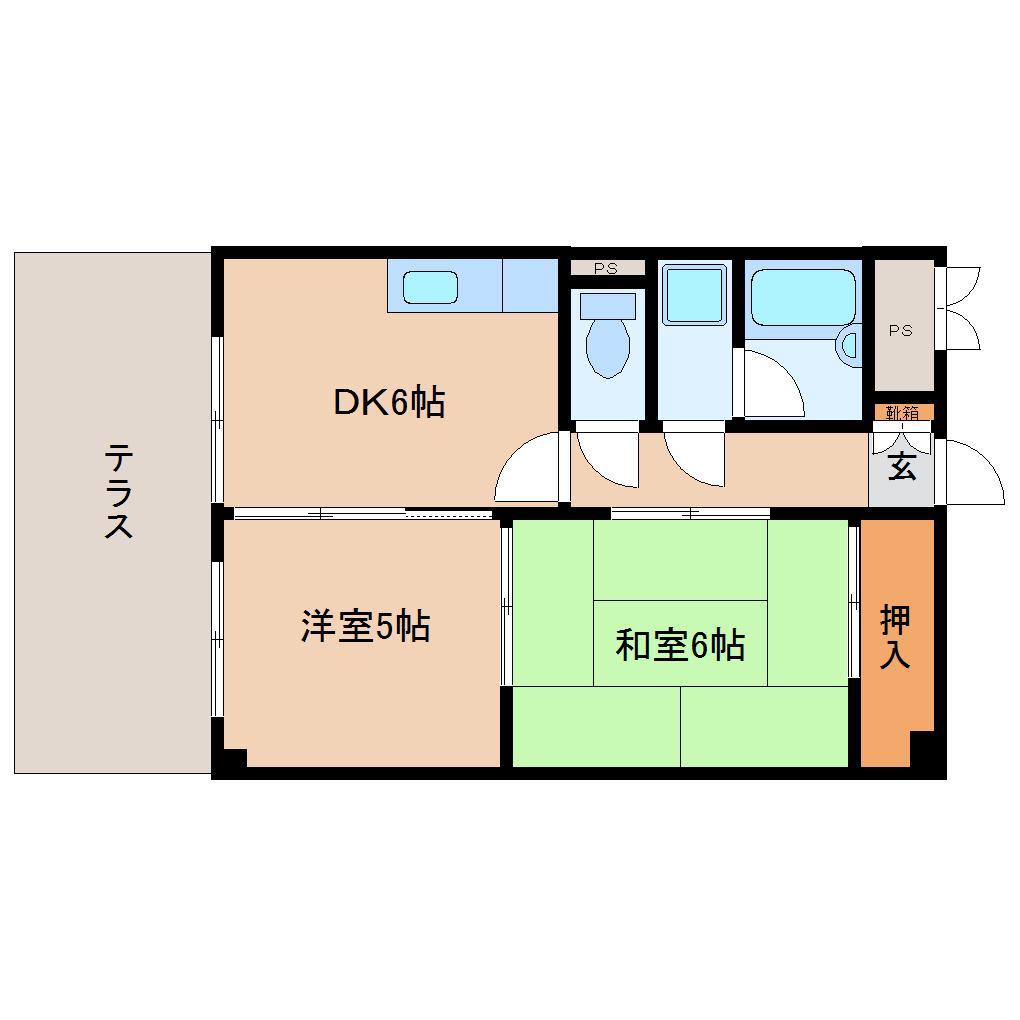 アルベージュ奈良町(2DK/3階)の間取り写真