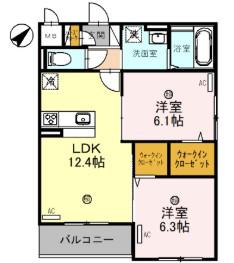 グレースコート豊中北(2LDK/2階)の間取り写真