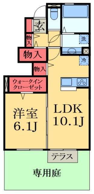 マ・メゾン(1LDK/1階)の間取り写真