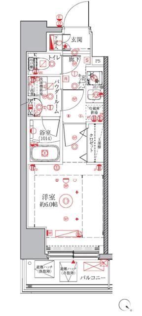 クレイシアIDZ横浜桜木町(1K/7階)の間取り写真