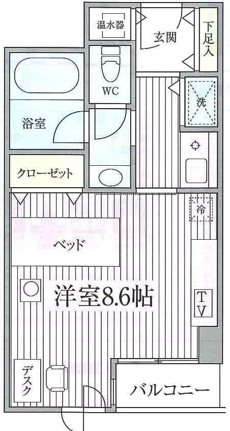 コンフォート荻窪(1K/2階)の間取り写真