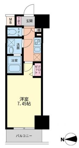 JMFレジデンス大阪福島(1K/3階)の間取り写真