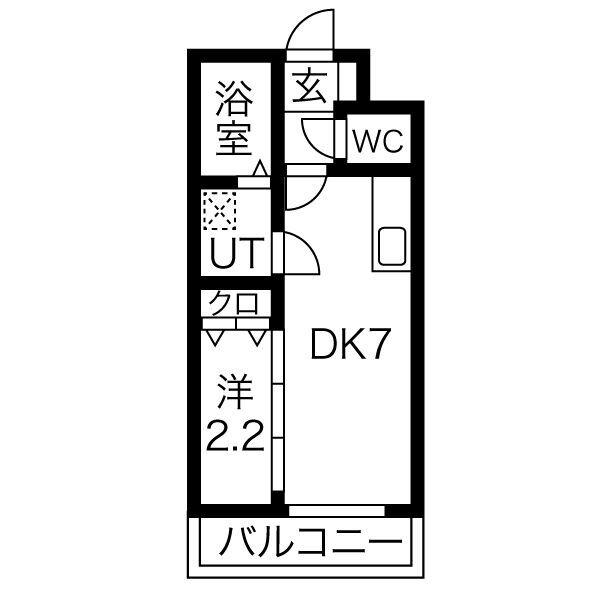 リプラス宮町(1DK/3階)の間取り写真