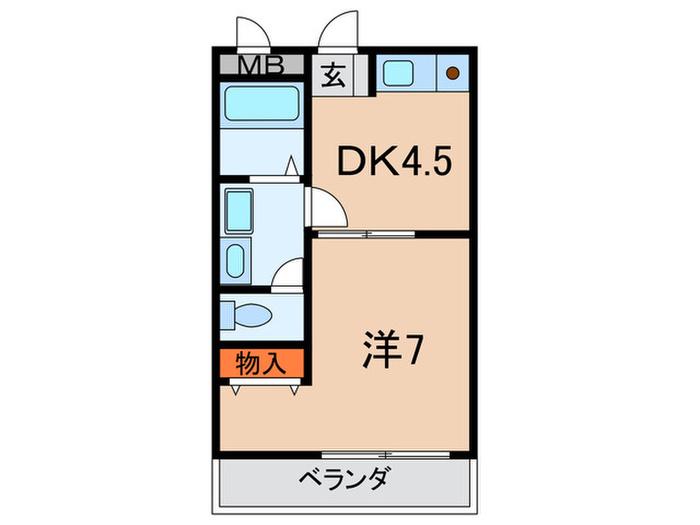 リブイン六甲(1DK/3階)の間取り写真