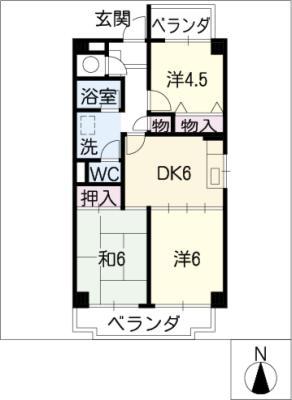 サンテラス近藤(3DK/7階)の間取り写真