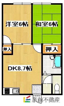 Mコーポ(2DK/1階)の間取り写真