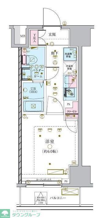GENOVIAお花茶屋SKYGARDEN(1K/3階)の間取り写真