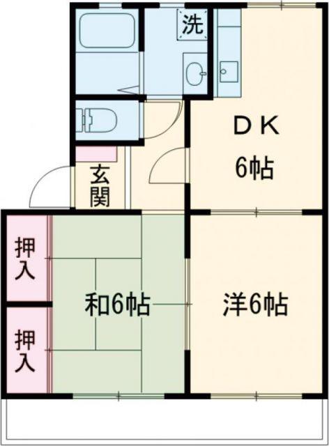 弥生ハイムA(2DK/2階)の間取り写真