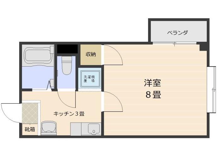 下荒田AMビル(1K/2階)の間取り写真