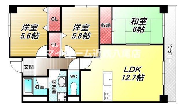 グランリジェール(3LDK/2階)の間取り写真
