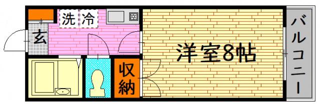 ハイツ エクセレント(1K/2階)の間取り写真