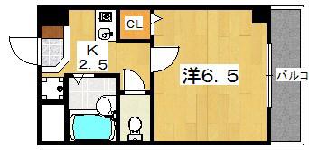 知足庵マンション(1K/2階)の間取り写真