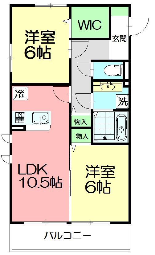 グランメール(2LDK/3階)の間取り写真