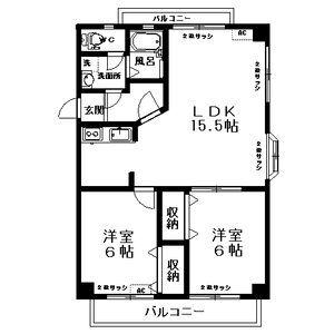 RAPUTA(2LDK/4階)の間取り写真