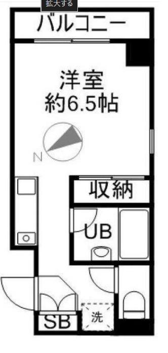 コンパートメント麻布(ワンルーム/5階)の間取り写真